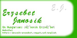 erzsebet janosik business card